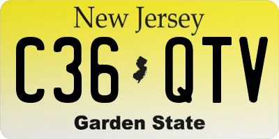 NJ license plate C36QTV