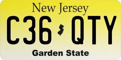 NJ license plate C36QTY