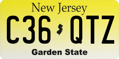 NJ license plate C36QTZ