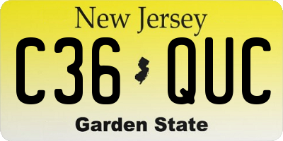 NJ license plate C36QUC