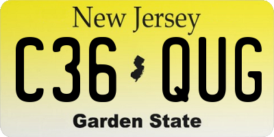 NJ license plate C36QUG