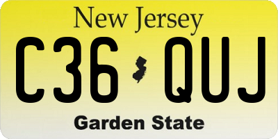 NJ license plate C36QUJ