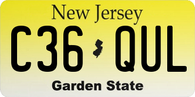NJ license plate C36QUL