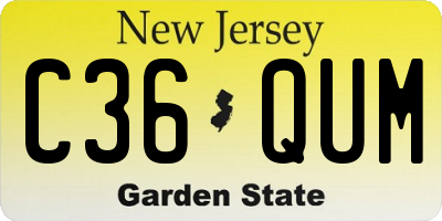 NJ license plate C36QUM