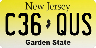 NJ license plate C36QUS