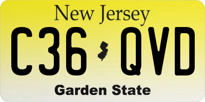 NJ license plate C36QVD