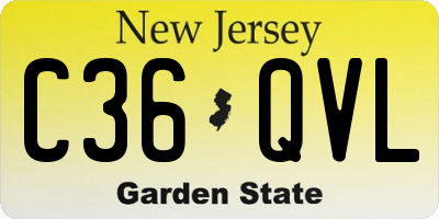 NJ license plate C36QVL