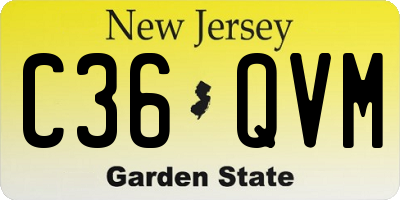 NJ license plate C36QVM