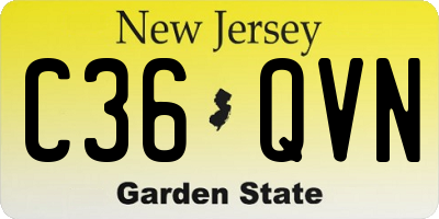 NJ license plate C36QVN
