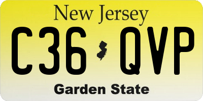 NJ license plate C36QVP