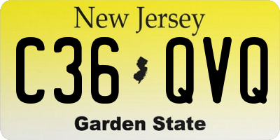 NJ license plate C36QVQ