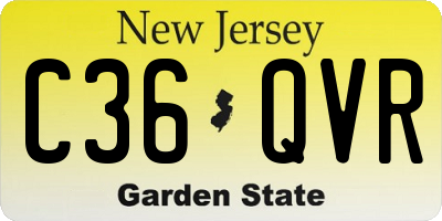 NJ license plate C36QVR