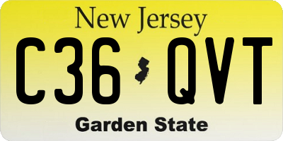 NJ license plate C36QVT