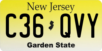 NJ license plate C36QVY