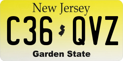 NJ license plate C36QVZ
