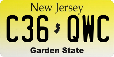 NJ license plate C36QWC