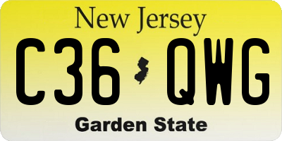 NJ license plate C36QWG