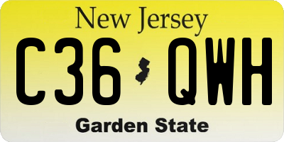 NJ license plate C36QWH