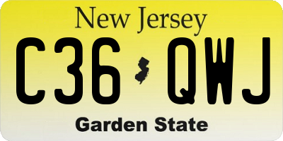 NJ license plate C36QWJ