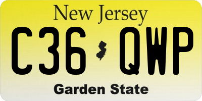 NJ license plate C36QWP