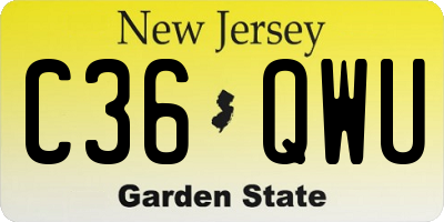NJ license plate C36QWU