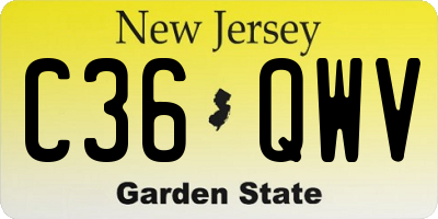 NJ license plate C36QWV