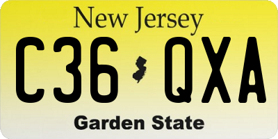 NJ license plate C36QXA