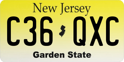 NJ license plate C36QXC