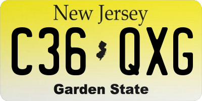 NJ license plate C36QXG
