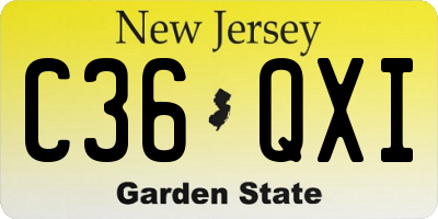 NJ license plate C36QXI