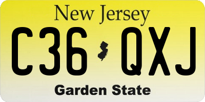 NJ license plate C36QXJ