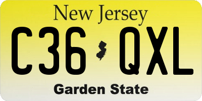 NJ license plate C36QXL