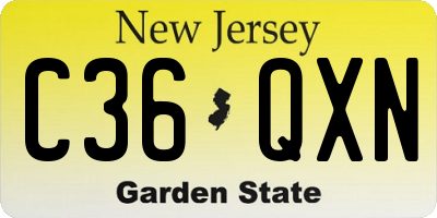 NJ license plate C36QXN
