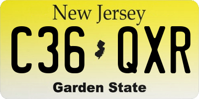 NJ license plate C36QXR