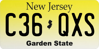 NJ license plate C36QXS