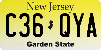 NJ license plate C36QYA
