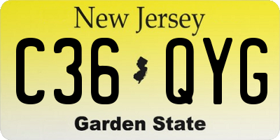 NJ license plate C36QYG