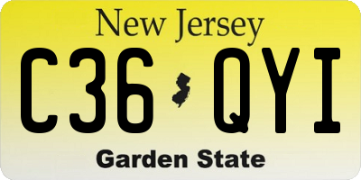 NJ license plate C36QYI