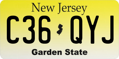 NJ license plate C36QYJ