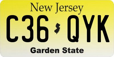 NJ license plate C36QYK