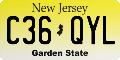NJ license plate C36QYL
