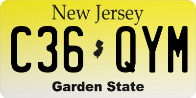 NJ license plate C36QYM