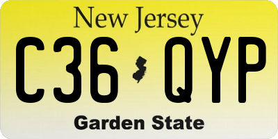 NJ license plate C36QYP