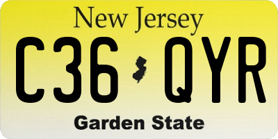 NJ license plate C36QYR