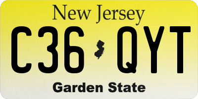 NJ license plate C36QYT