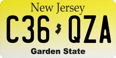 NJ license plate C36QZA