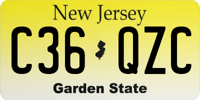 NJ license plate C36QZC