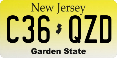 NJ license plate C36QZD