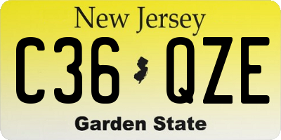 NJ license plate C36QZE