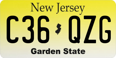 NJ license plate C36QZG